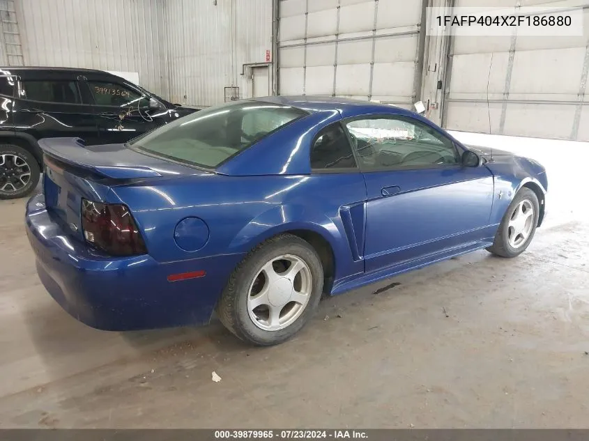 2002 Ford Mustang VIN: 1FAFP404X2F186880 Lot: 39879965