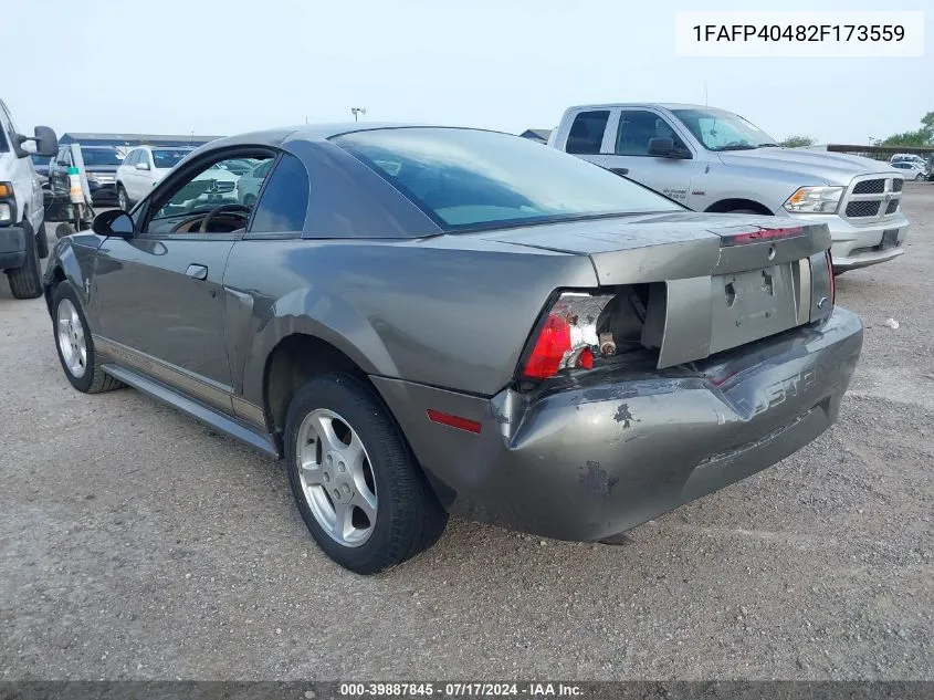 2002 Ford Mustang VIN: 1FAFP40482F173559 Lot: 39887845