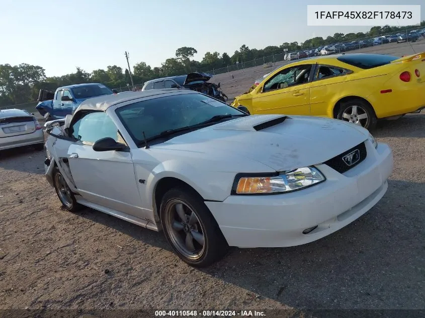 2002 Ford Mustang Gt VIN: 1FAFP45X82F178473 Lot: 40110548