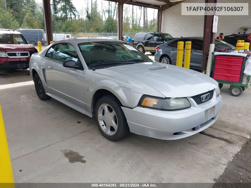 2002 Ford Mustang VIN: 1FAFP40492F106307 Lot: 40164293