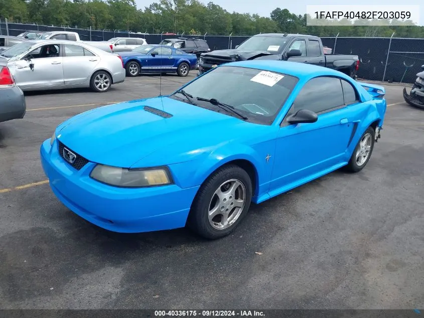 2002 Ford Mustang VIN: 1FAFP40482F203059 Lot: 40336175