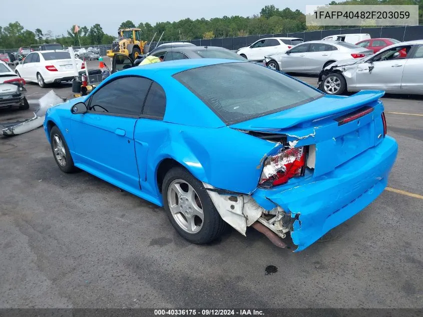 2002 Ford Mustang VIN: 1FAFP40482F203059 Lot: 40336175