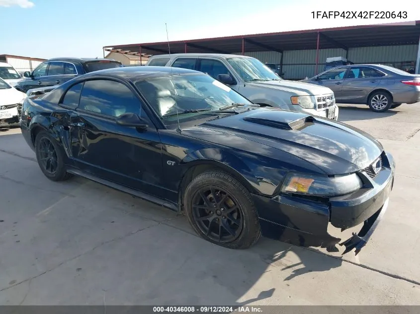 2002 Ford Mustang Gt VIN: 1FAFP42X42F220643 Lot: 40346008