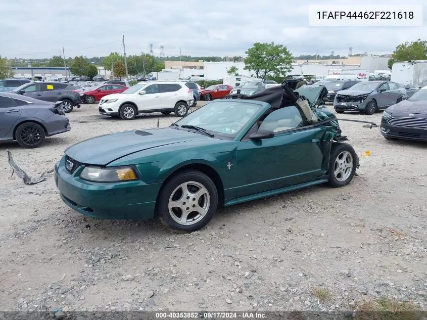 2002 Ford Mustang VIN: 1FAFP44462F221618 Lot: 40353852