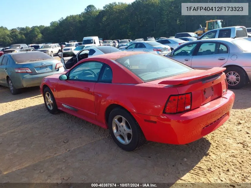 2002 Ford Mustang VIN: 1FAFP40412F173323 Lot: 40387574