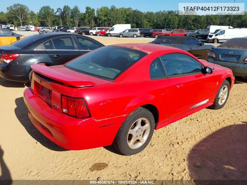 2002 Ford Mustang VIN: 1FAFP40412F173323 Lot: 40387574