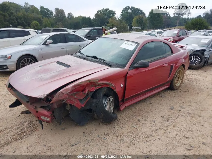 2002 Ford Mustang VIN: 1FAFP40422F129234 Lot: 40403123