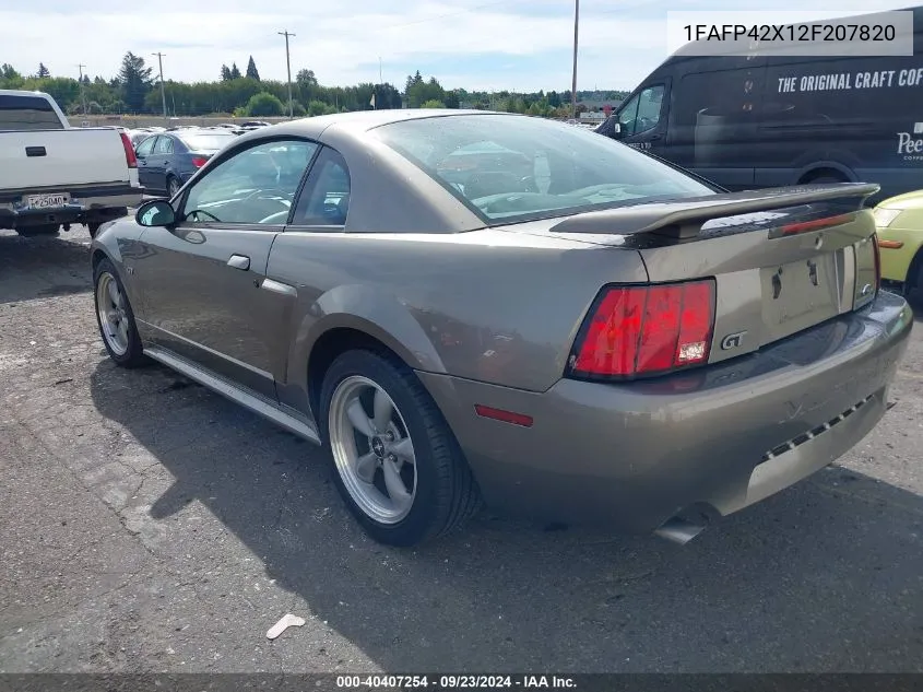 2002 Ford Mustang Gt VIN: 1FAFP42X12F207820 Lot: 40407254