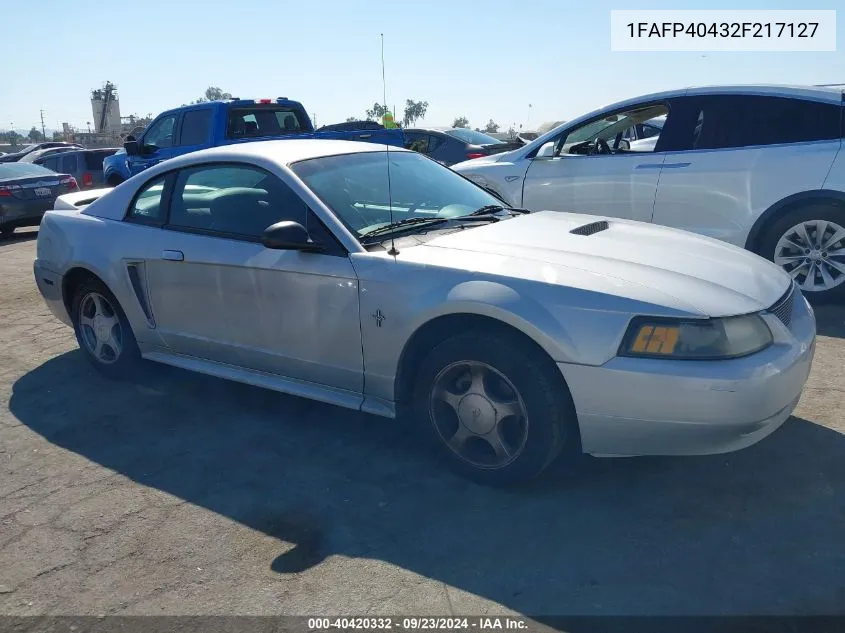 2002 Ford Mustang VIN: 1FAFP40432F217127 Lot: 40420332