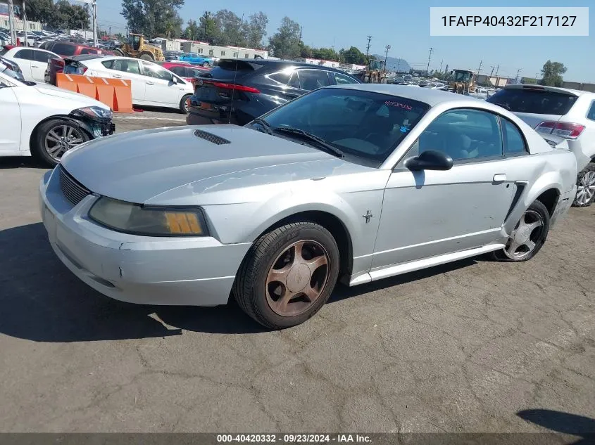 2002 Ford Mustang VIN: 1FAFP40432F217127 Lot: 40420332