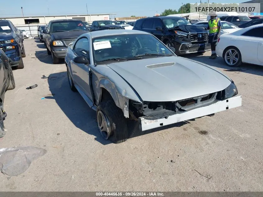 2002 Ford Mustang VIN: 1FAFP404X2F110107 Lot: 40445635