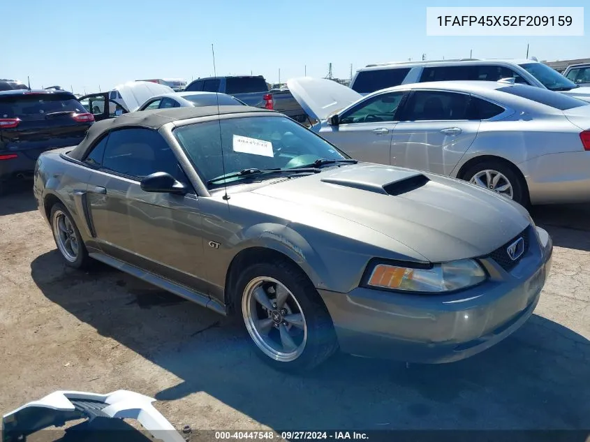 2002 Ford Mustang Gt VIN: 1FAFP45X52F209159 Lot: 40447548