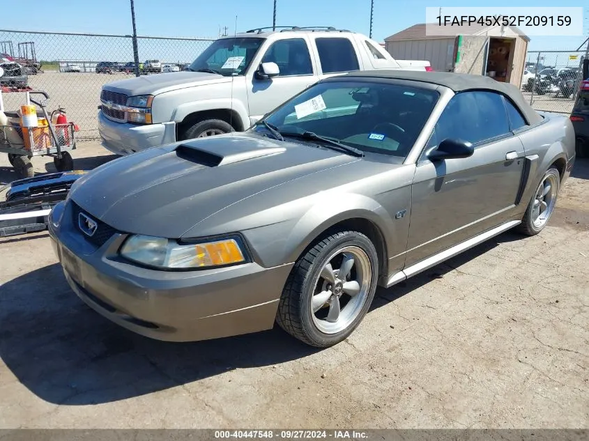 2002 Ford Mustang Gt VIN: 1FAFP45X52F209159 Lot: 40447548