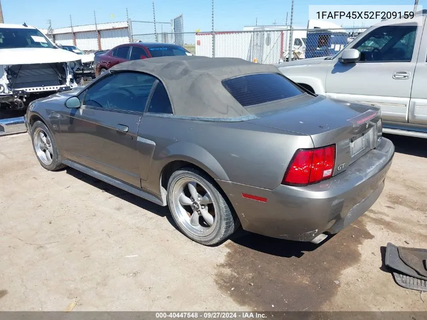 2002 Ford Mustang Gt VIN: 1FAFP45X52F209159 Lot: 40447548