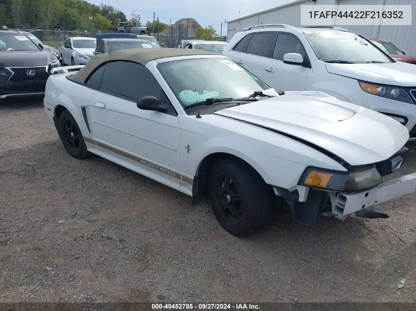 2002 Ford Mustang VIN: 1FAFP44422F216352 Lot: 40452785