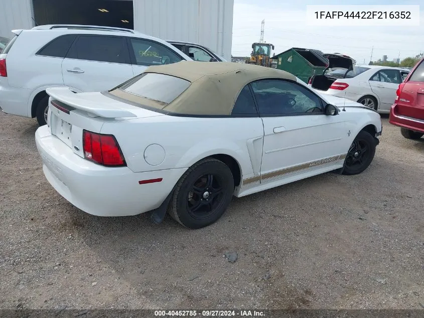 2002 Ford Mustang VIN: 1FAFP44422F216352 Lot: 40452785