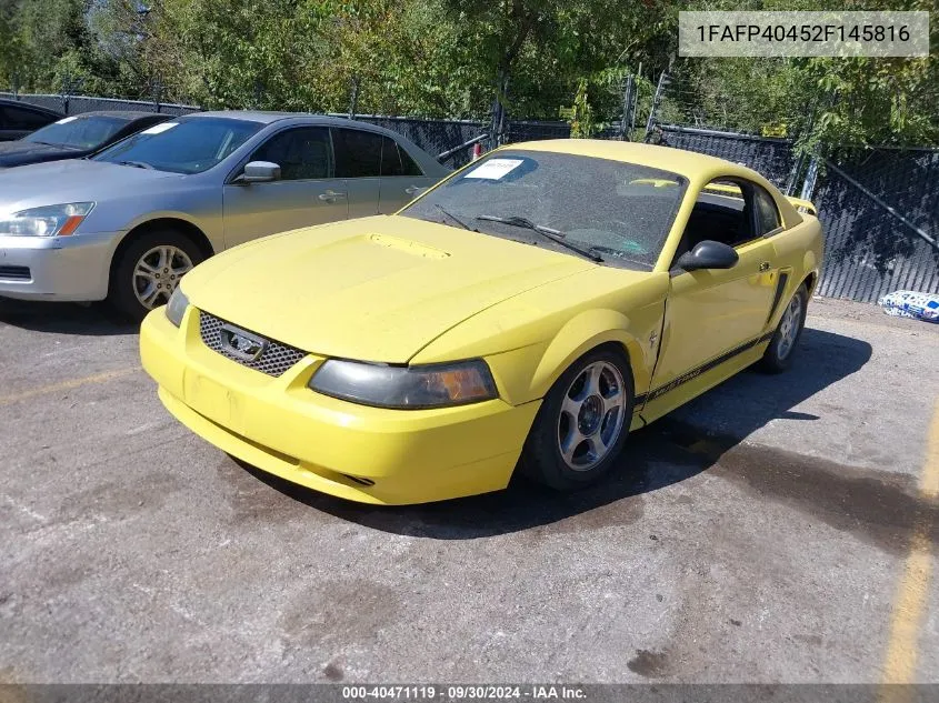 2002 Ford Mustang VIN: 1FAFP40452F145816 Lot: 40471119