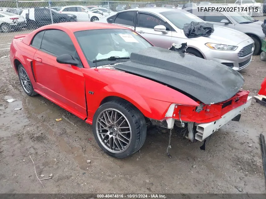 2002 Ford Mustang Gt VIN: 1FAFP42X02F174115 Lot: 40474816