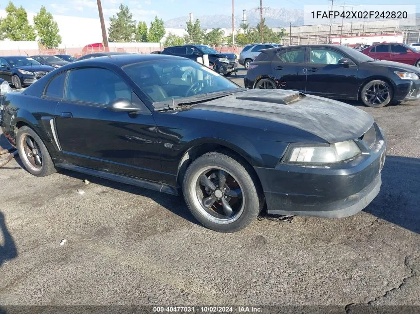 2002 Ford Mustang Gt VIN: 1FAFP42X02F242820 Lot: 40477031