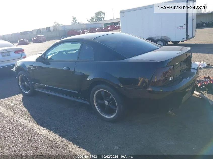 2002 Ford Mustang Gt VIN: 1FAFP42X02F242820 Lot: 40477031