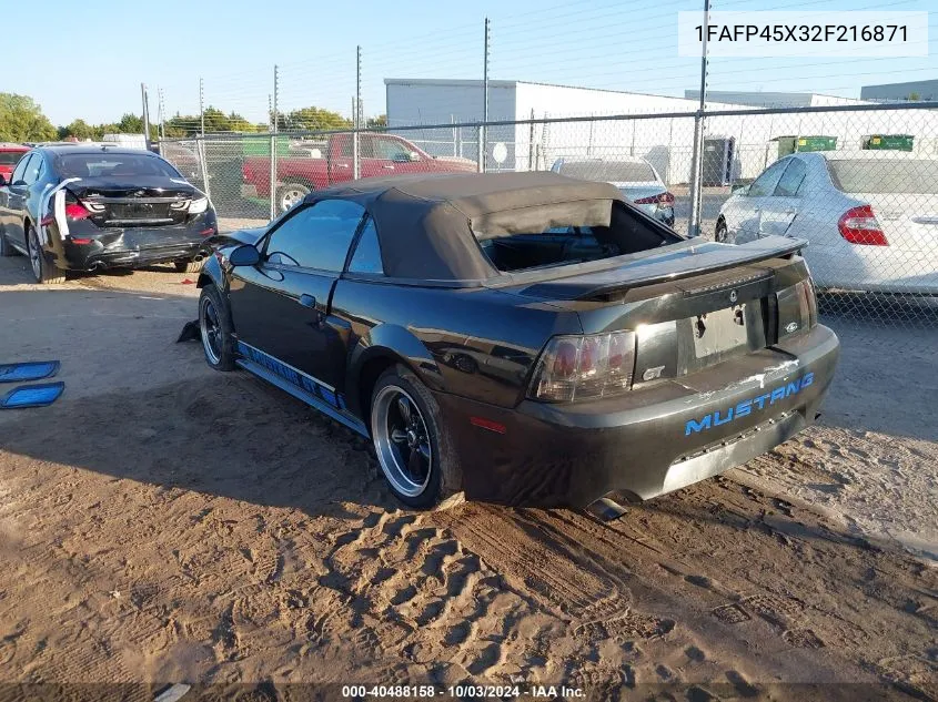 2002 Ford Mustang Gt VIN: 1FAFP45X32F216871 Lot: 40488158