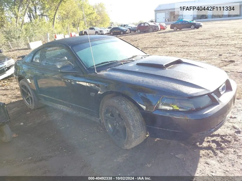 2002 Ford Mustang VIN: 1FAFP40442F111334 Lot: 40492338