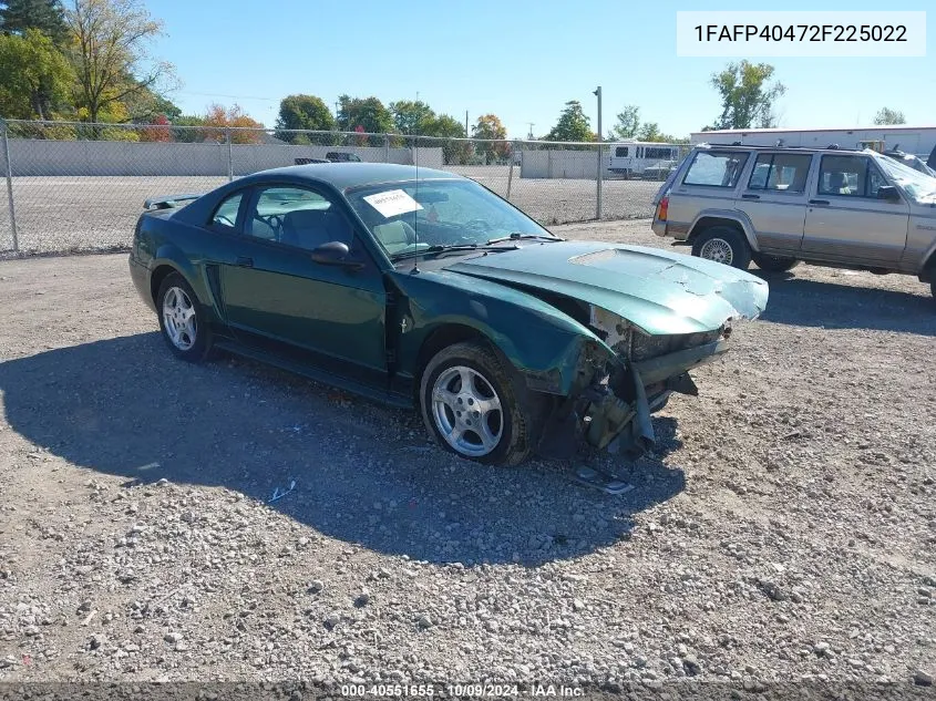 2002 Ford Mustang VIN: 1FAFP40472F225022 Lot: 40551655