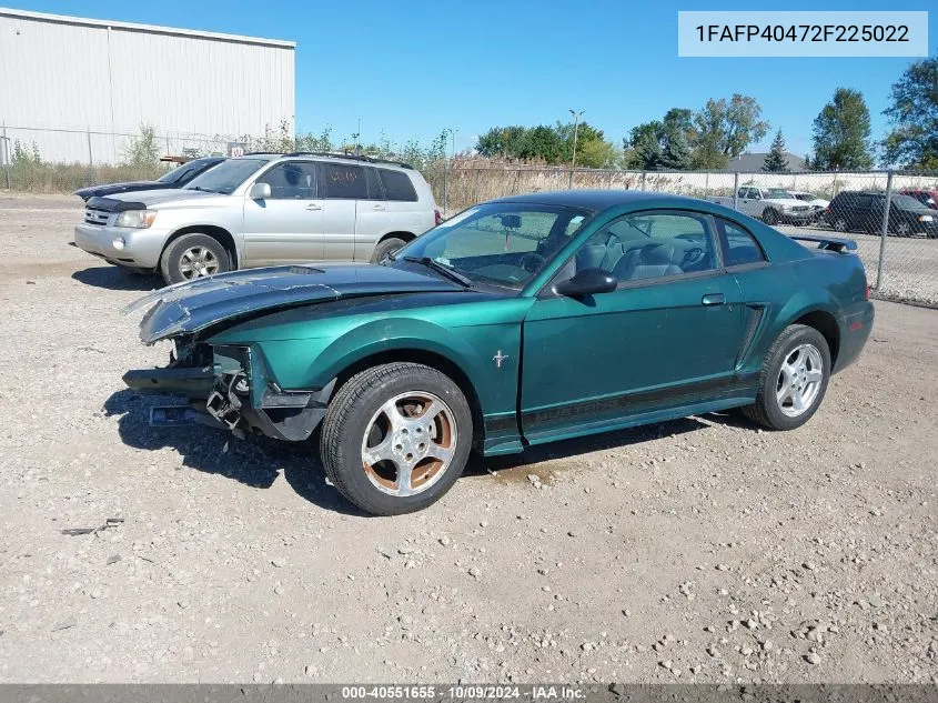 2002 Ford Mustang VIN: 1FAFP40472F225022 Lot: 40551655