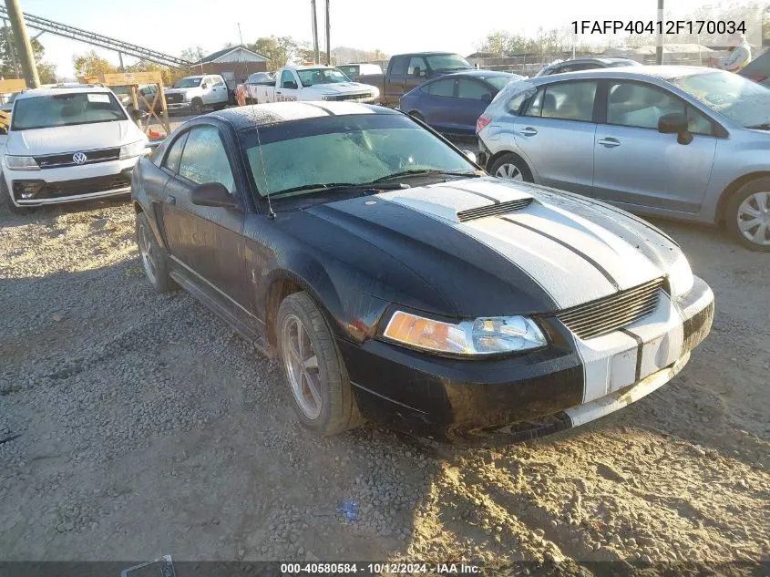 2002 Ford Mustang VIN: 1FAFP40412F170034 Lot: 40580584