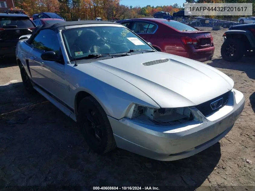 2002 Ford Mustang VIN: 1FAFP44432F201617 Lot: 40608604