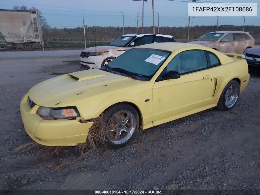 2002 Ford Mustang Gt VIN: 1FAFP42XX2F108686 Lot: 40618154