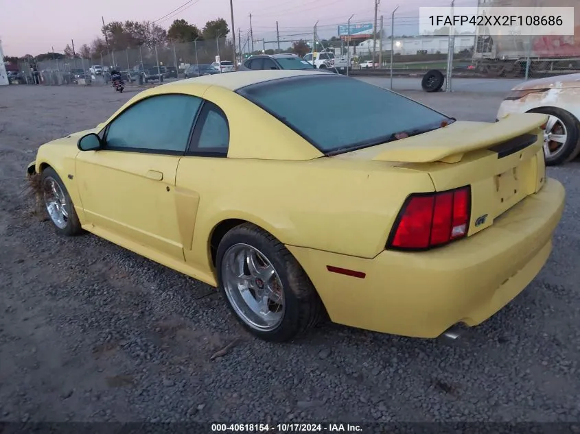 2002 Ford Mustang Gt VIN: 1FAFP42XX2F108686 Lot: 40618154