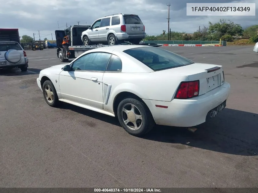 2002 Ford Mustang VIN: 1FAFP40402F134349 Lot: 40648374