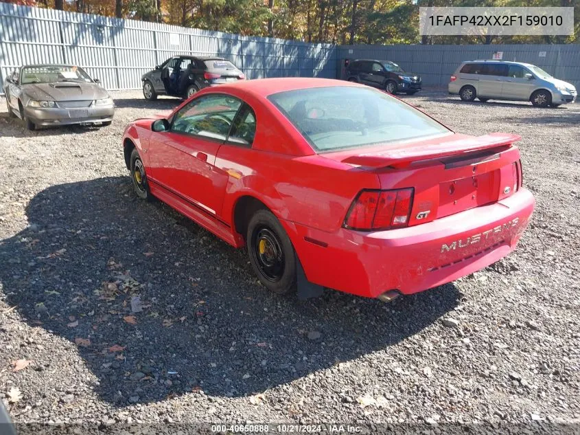 2002 Ford Mustang Gt VIN: 1FAFP42XX2F159010 Lot: 40650888