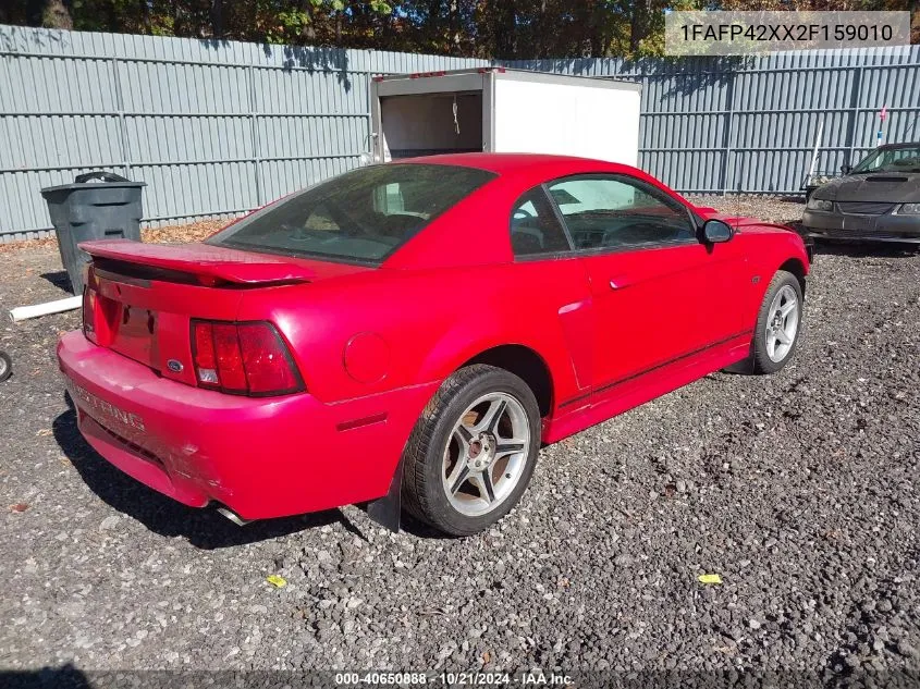 2002 Ford Mustang Gt VIN: 1FAFP42XX2F159010 Lot: 40650888