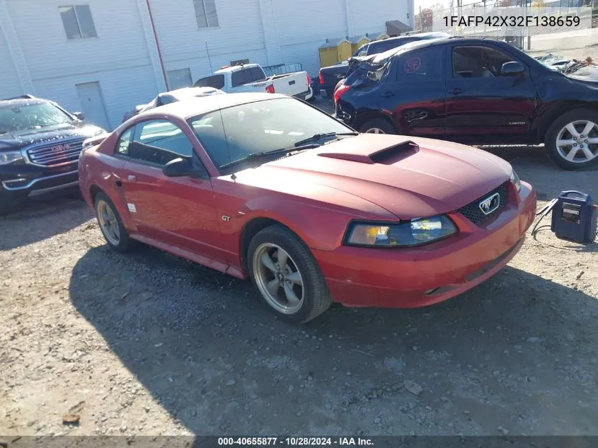 2002 Ford Mustang Gt VIN: 1FAFP42X32F138659 Lot: 40655877