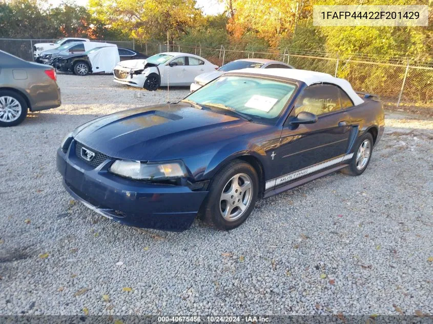 2002 Ford Mustang VIN: 1FAFP44422F201429 Lot: 40675456