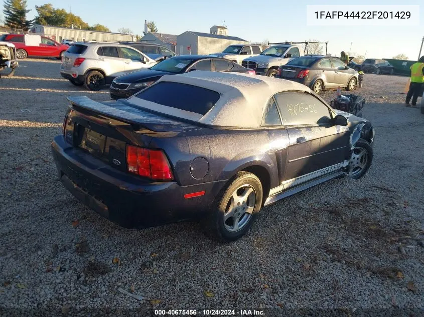 2002 Ford Mustang VIN: 1FAFP44422F201429 Lot: 40675456