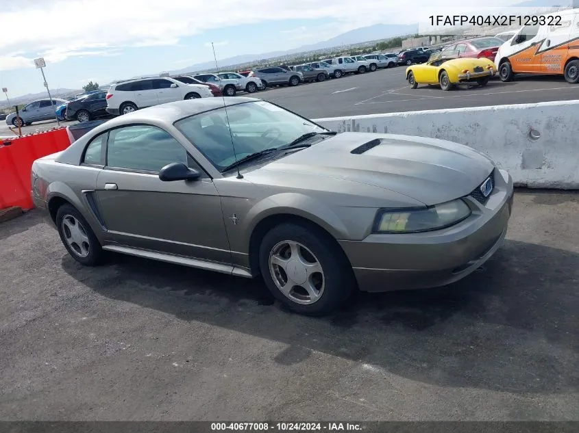 2002 Ford Mustang VIN: 1FAFP404X2F129322 Lot: 40677008