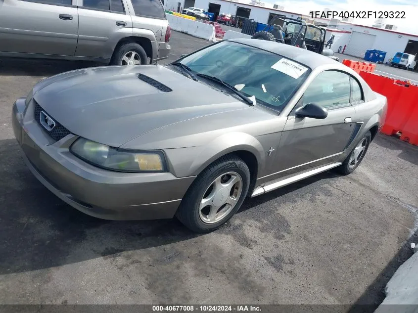 2002 Ford Mustang VIN: 1FAFP404X2F129322 Lot: 40677008