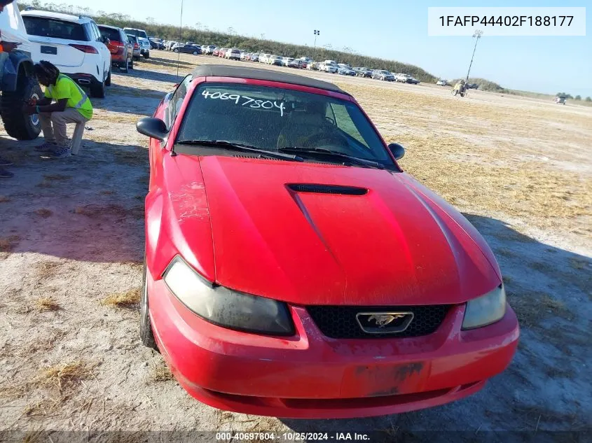 2002 Ford Mustang VIN: 1FAFP44402F188177 Lot: 40697804