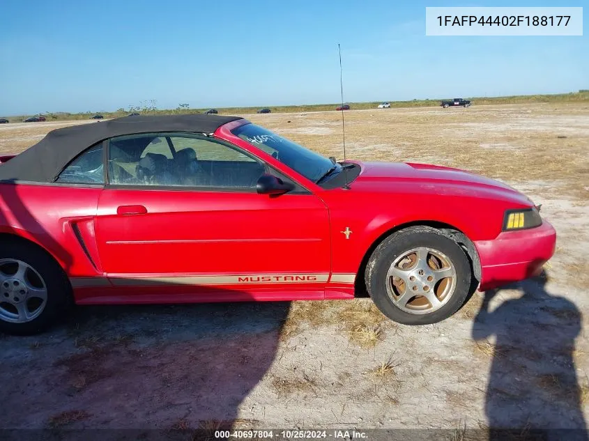 2002 Ford Mustang VIN: 1FAFP44402F188177 Lot: 40697804