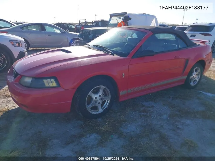 2002 Ford Mustang VIN: 1FAFP44402F188177 Lot: 40697804