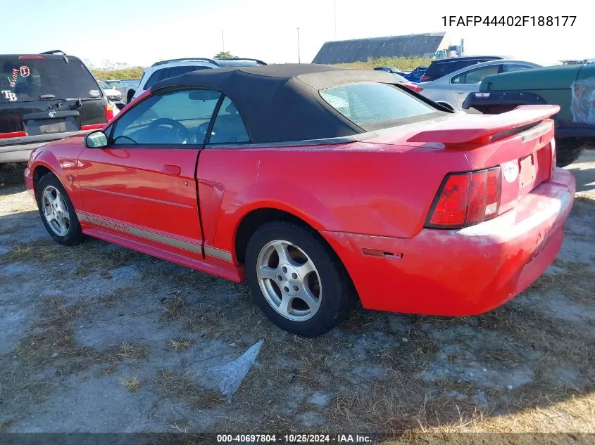 2002 Ford Mustang VIN: 1FAFP44402F188177 Lot: 40697804