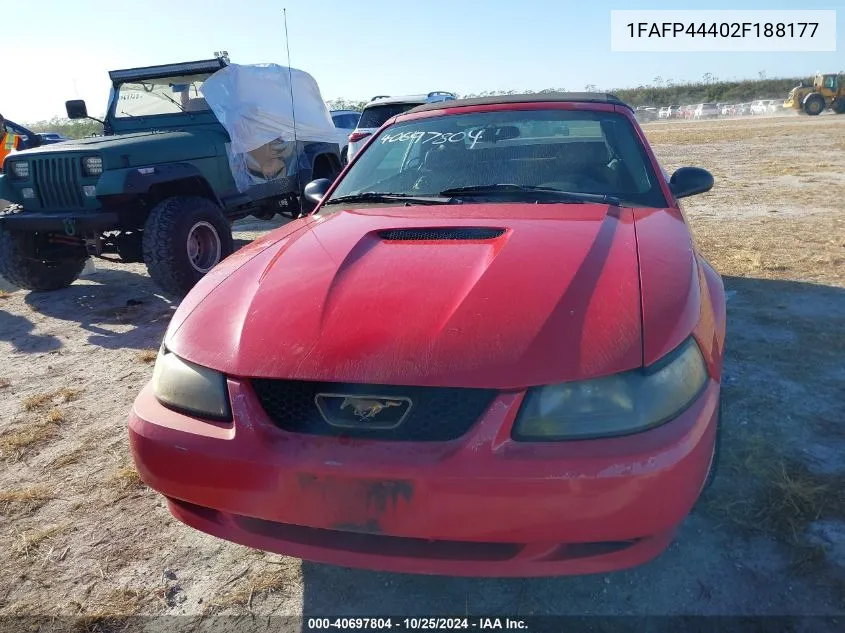 2002 Ford Mustang VIN: 1FAFP44402F188177 Lot: 40697804