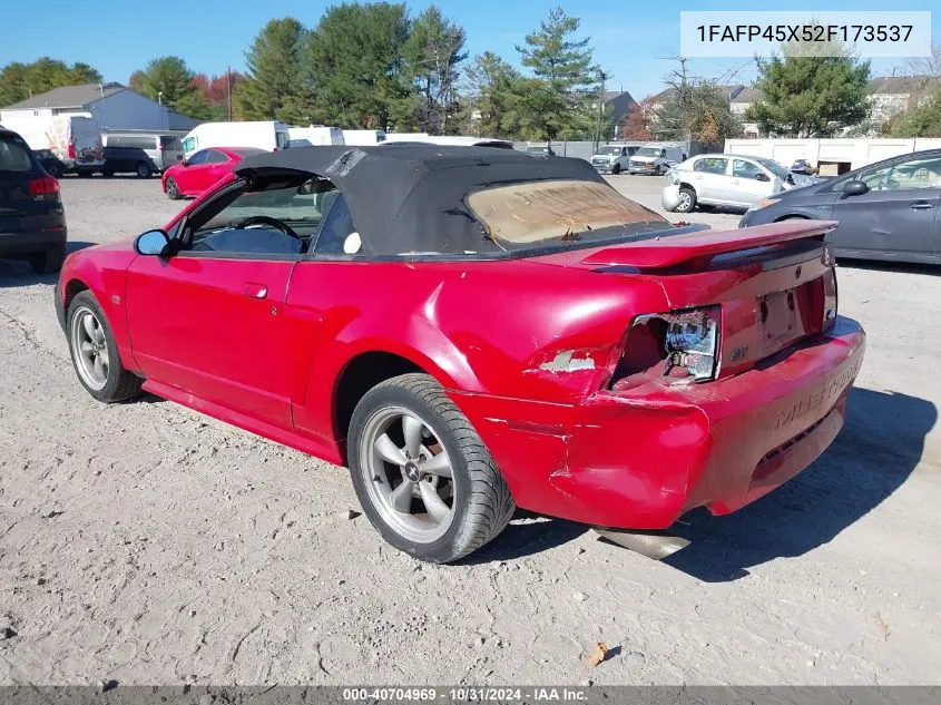 2002 Ford Mustang Gt VIN: 1FAFP45X52F173537 Lot: 40704969