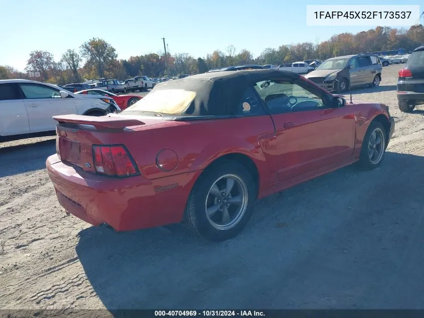 2002 Ford Mustang Gt VIN: 1FAFP45X52F173537 Lot: 40704969