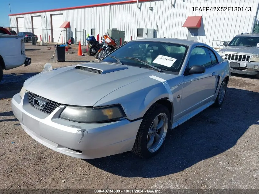 2002 Ford Mustang Gt VIN: 1FAFP42X52F130143 Lot: 40734509