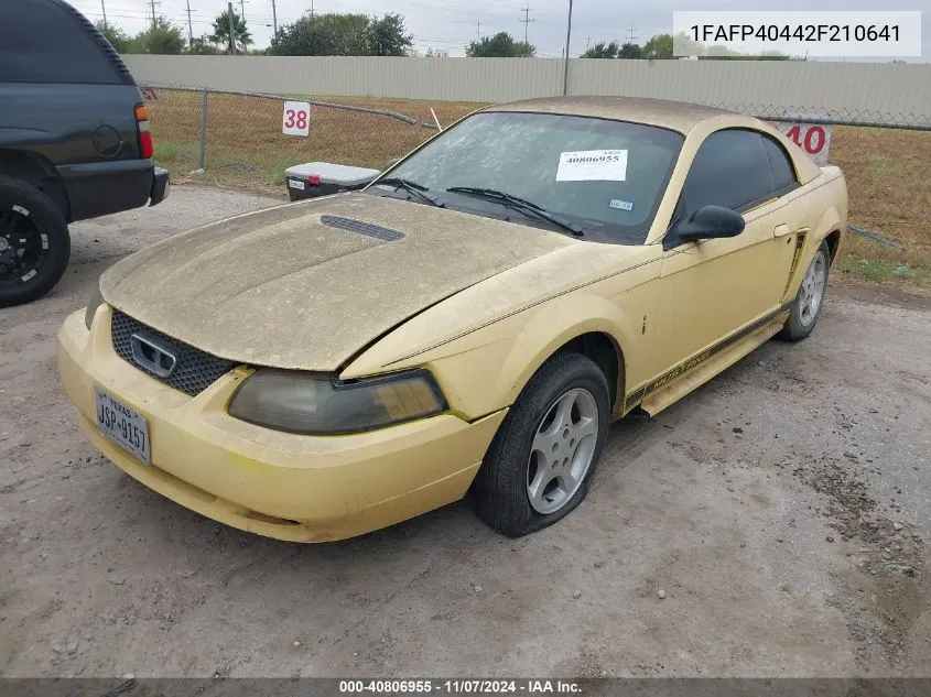 2002 Ford Mustang VIN: 1FAFP40442F210641 Lot: 40806955