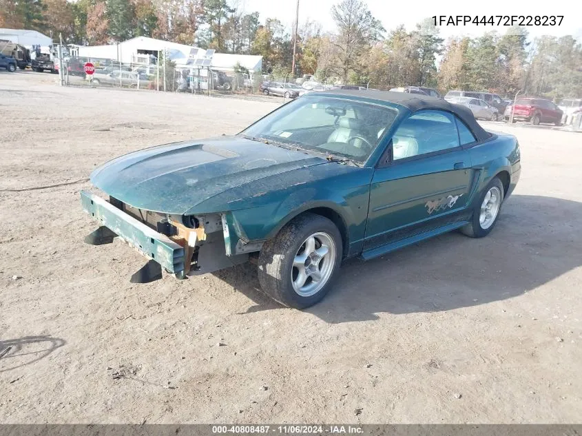 2002 Ford Mustang VIN: 1FAFP44472F228237 Lot: 40808487